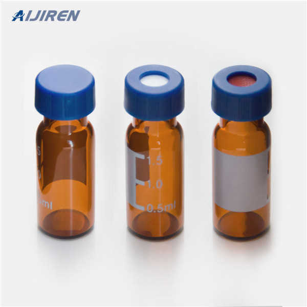 prepare HPLC vials red screw top lid